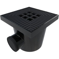 Garden Drain Afvoerput 20x20cm Aluminium Zwart