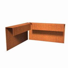 Kantopsluiting cortenstaal u-profiel hoek 5x15x50/50cm Kantopsluiting cortenstaal u-profiel hoek 5x15x50/50cm