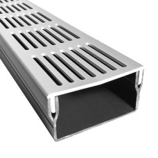 Dural U-drain afvoergoot WaterWijs 5x10x100cm zilver