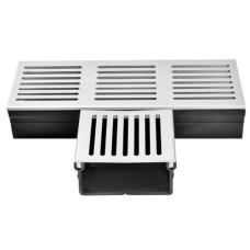 Dural U-drain afvoergoot WaterWijs 5x10cm T koppelstuk zilver