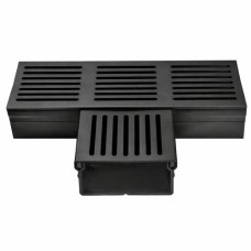 Dural U-drain afvoergoot WaterWijs 5x10cm T koppelstuk zwart